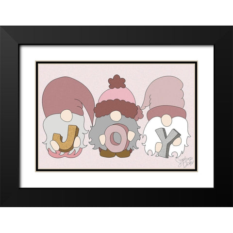 Joy Black Modern Wood Framed Art Print with Double Matting by Dicks, Stephanie