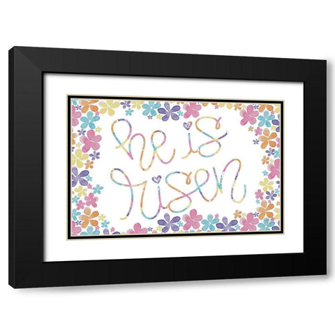 He is Risen Black Modern Wood Framed Art Print with Double Matting by Dicks, Stephanie