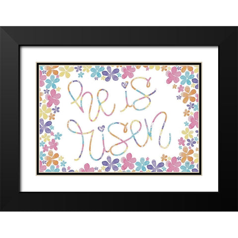 He is Risen Black Modern Wood Framed Art Print with Double Matting by Dicks, Stephanie
