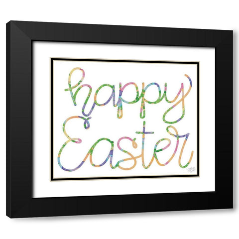 Happy Easter Black Modern Wood Framed Art Print with Double Matting by Dicks, Stephanie