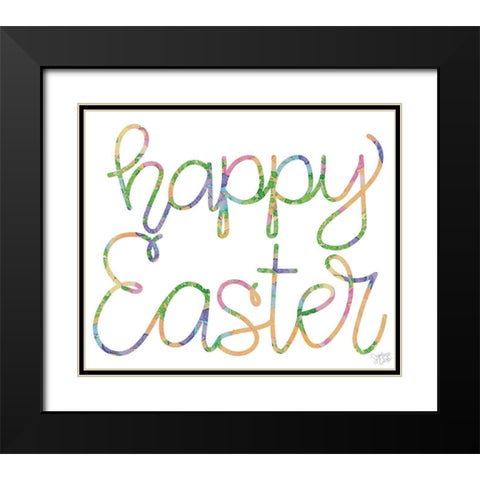 Happy Easter Black Modern Wood Framed Art Print with Double Matting by Dicks, Stephanie