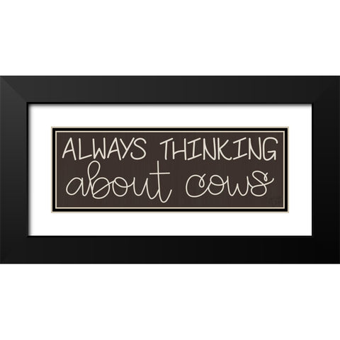 Cows Black Modern Wood Framed Art Print with Double Matting by Dicks, Stephanie