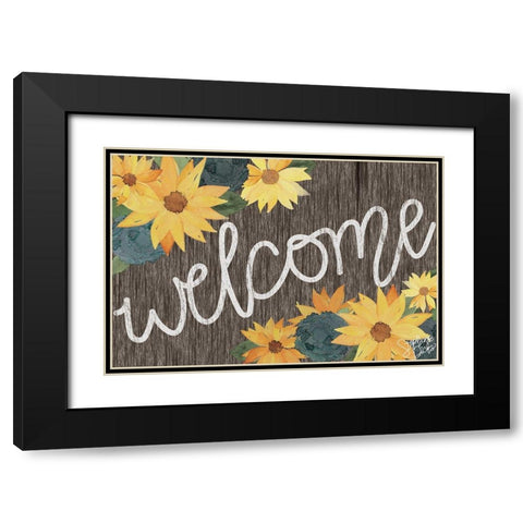 Welcome Black Modern Wood Framed Art Print with Double Matting by Dicks, Stephanie
