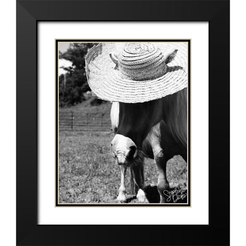 Mini Horse IV Black Modern Wood Framed Art Print with Double Matting by Dicks, Stephanie