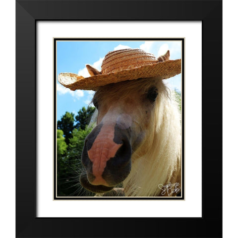 Mini Horse V Black Modern Wood Framed Art Print with Double Matting by Dicks, Stephanie