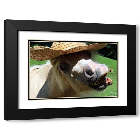 Mini Horse VI Black Modern Wood Framed Art Print with Double Matting by Dicks, Stephanie