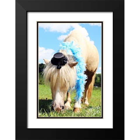 Mini Horse VII Black Modern Wood Framed Art Print with Double Matting by Dicks, Stephanie