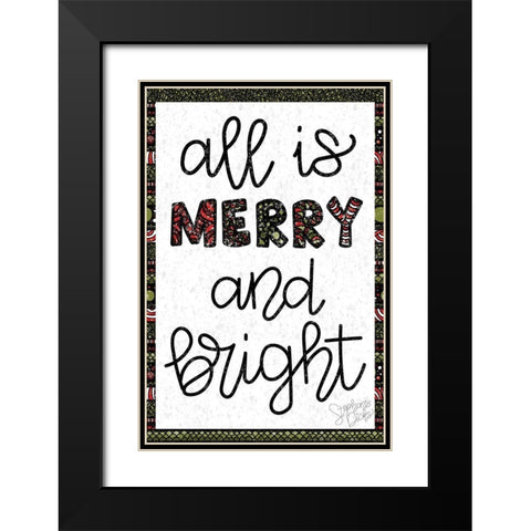 Merry and Bright Black Modern Wood Framed Art Print with Double Matting by Dicks, Stephanie