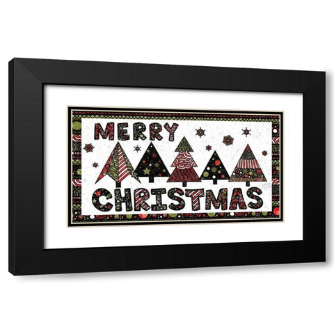 Merry Christmas II Black Modern Wood Framed Art Print with Double Matting by Dicks, Stephanie