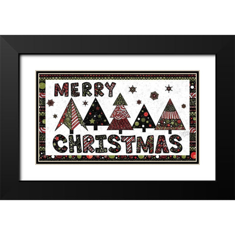 Merry Christmas II Black Modern Wood Framed Art Print with Double Matting by Dicks, Stephanie