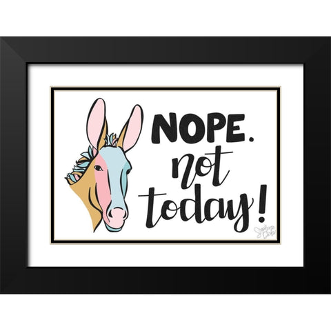 Not Today Black Modern Wood Framed Art Print with Double Matting by Dicks, Stephanie