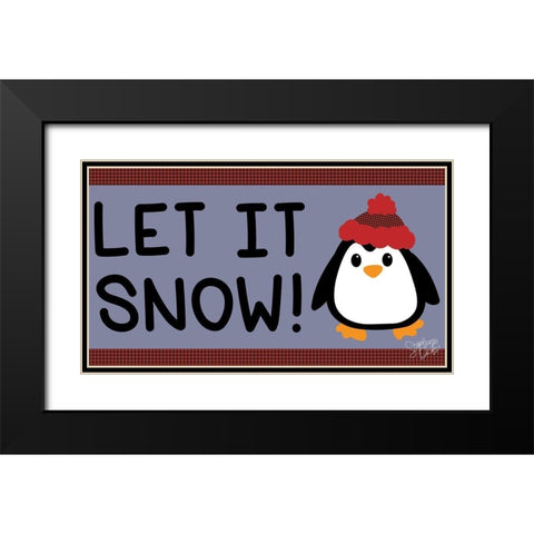 Let It Snow Black Modern Wood Framed Art Print with Double Matting by Dicks, Stephanie