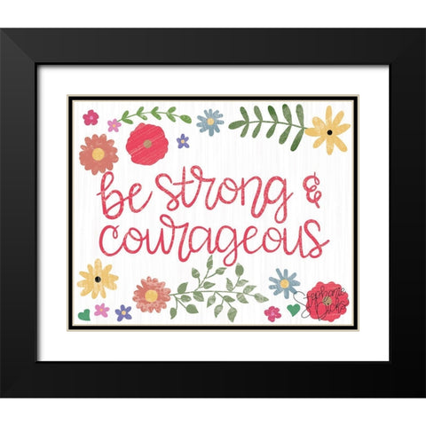 Be Strong Black Modern Wood Framed Art Print with Double Matting by Dicks, Stephanie