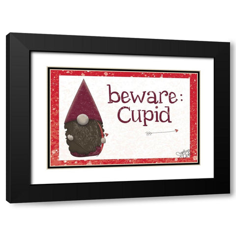 Cupid Black Modern Wood Framed Art Print with Double Matting by Dicks, Stephanie