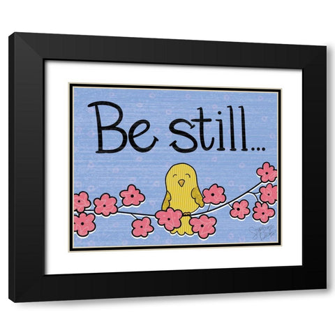 Be Still Black Modern Wood Framed Art Print with Double Matting by Dicks, Stephanie