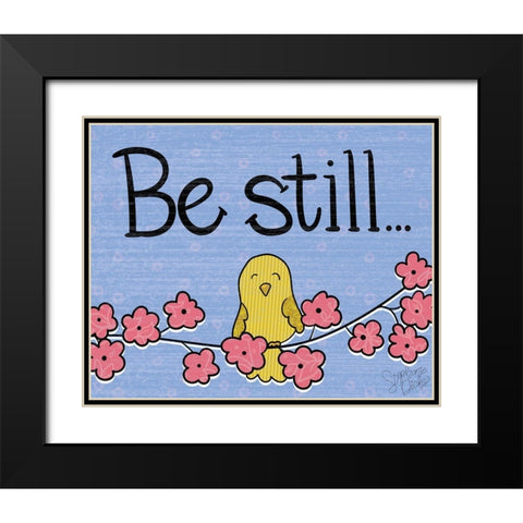 Be Still Black Modern Wood Framed Art Print with Double Matting by Dicks, Stephanie