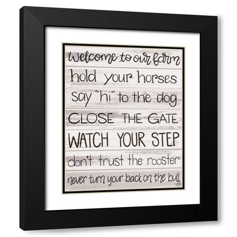 Welcome Black Modern Wood Framed Art Print with Double Matting by Dicks, Stephanie