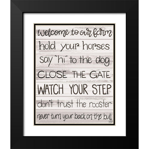Welcome Black Modern Wood Framed Art Print with Double Matting by Dicks, Stephanie