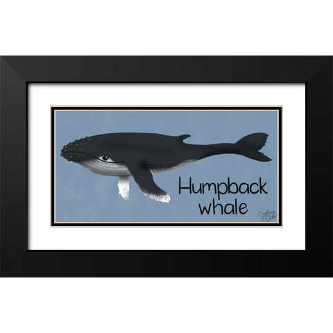 Humpback Black Modern Wood Framed Art Print with Double Matting by Dicks, Stephanie