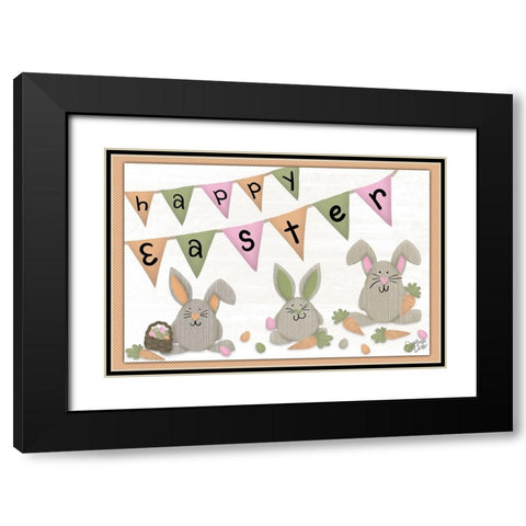 Happy Easter Black Modern Wood Framed Art Print with Double Matting by Dicks, Stephanie