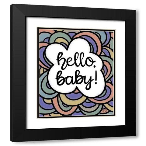 Hello-Baby!  Black Modern Wood Framed Art Print with Double Matting by Dicks, Stephanie