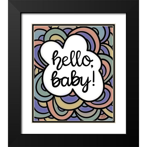 Hello-Baby!  Black Modern Wood Framed Art Print with Double Matting by Dicks, Stephanie