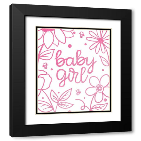 Baby Girl Black Modern Wood Framed Art Print with Double Matting by Dicks, Stephanie