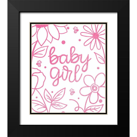 Baby Girl Black Modern Wood Framed Art Print with Double Matting by Dicks, Stephanie