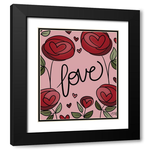Love Black Modern Wood Framed Art Print with Double Matting by Dicks, Stephanie