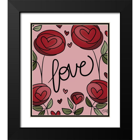 Love Black Modern Wood Framed Art Print with Double Matting by Dicks, Stephanie