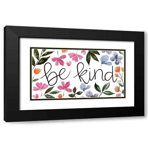 Be Kind Black Modern Wood Framed Art Print with Double Matting by Dicks, Stephanie