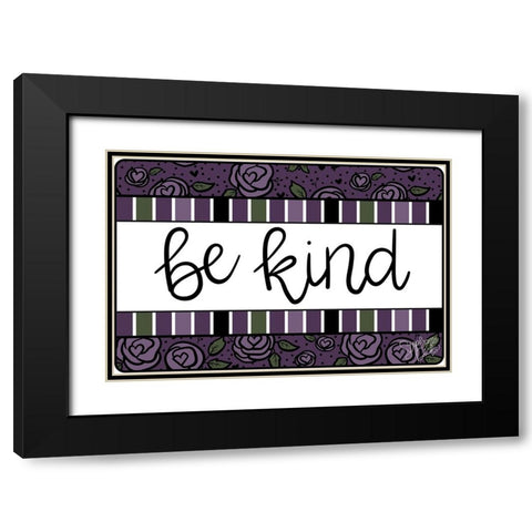 Be Kind Black Modern Wood Framed Art Print with Double Matting by Dicks, Stephanie