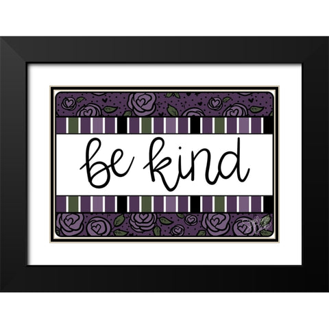Be Kind Black Modern Wood Framed Art Print with Double Matting by Dicks, Stephanie
