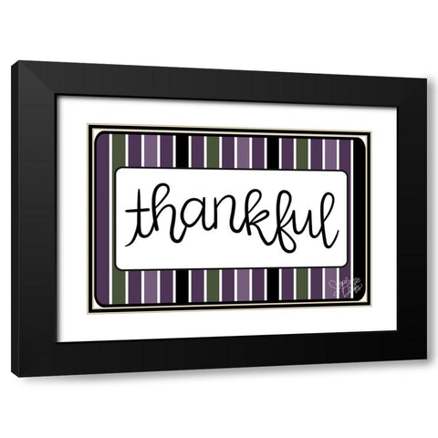 Thankful Black Modern Wood Framed Art Print with Double Matting by Dicks, Stephanie