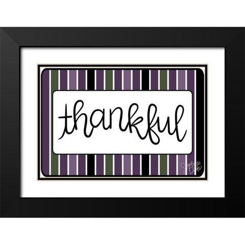 Thankful Black Modern Wood Framed Art Print with Double Matting by Dicks, Stephanie