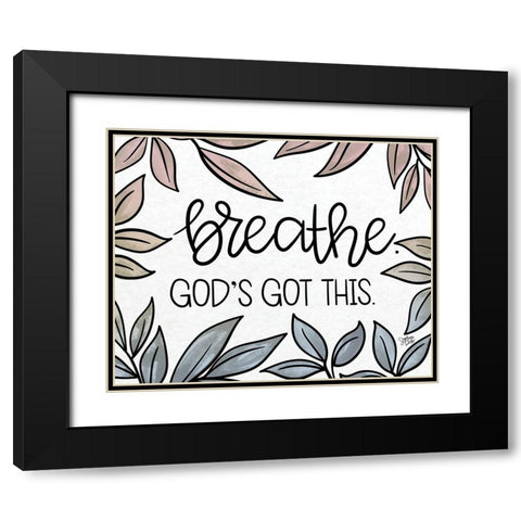 Breathe Black Modern Wood Framed Art Print with Double Matting by Dicks, Stephanie