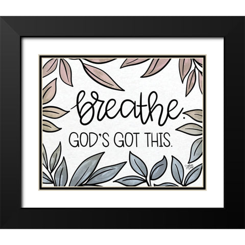 Breathe Black Modern Wood Framed Art Print with Double Matting by Dicks, Stephanie