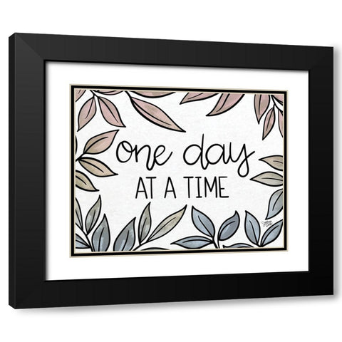 One Day at a Time Black Modern Wood Framed Art Print with Double Matting by Dicks, Stephanie