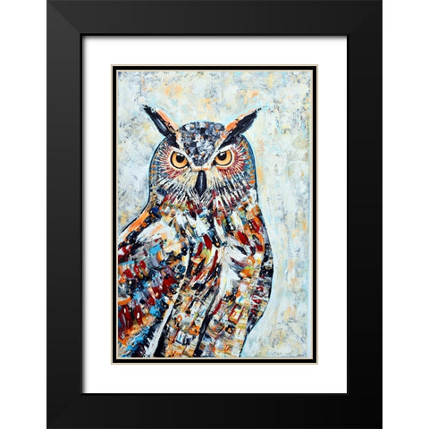 Great Horned Owl Black Modern Wood Framed Art Print with Double Matting by Seeley, Jenn