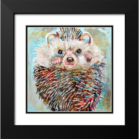 Hedgehog Black Modern Wood Framed Art Print with Double Matting by Seeley, Jenn
