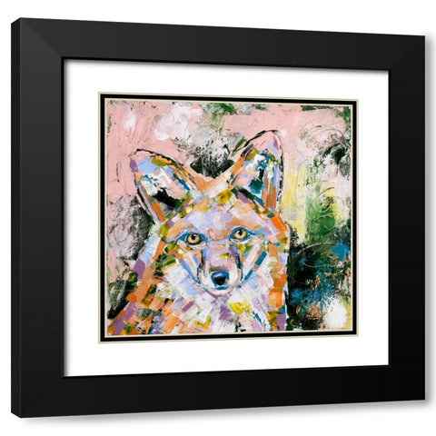 Lilac Forest Fox Black Modern Wood Framed Art Print with Double Matting by Seeley, Jenn
