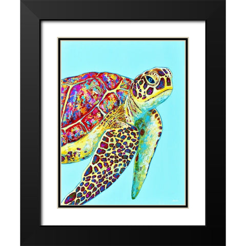 Sea Turtle Black Modern Wood Framed Art Print with Double Matting by Seeley, Jenn