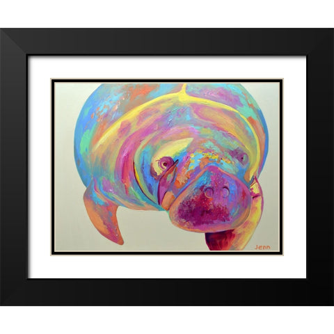 Hue Manatee Black Modern Wood Framed Art Print with Double Matting by Seeley, Jenn