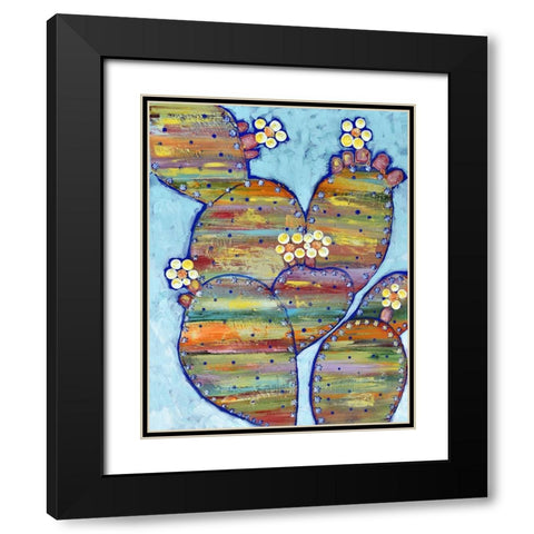 Prickly Pear Black Modern Wood Framed Art Print with Double Matting by Seeley, Jenn