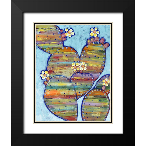 Prickly Pear Black Modern Wood Framed Art Print with Double Matting by Seeley, Jenn