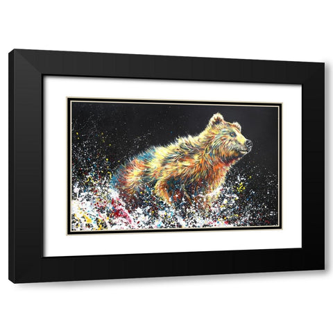 Bear Bath Black Modern Wood Framed Art Print with Double Matting by Seeley, Jenn