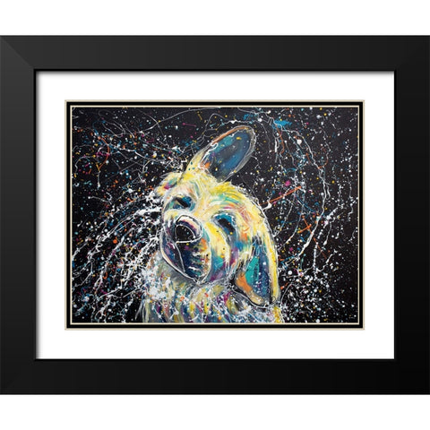 Shake it Off Black Modern Wood Framed Art Print with Double Matting by Seeley, Jenn