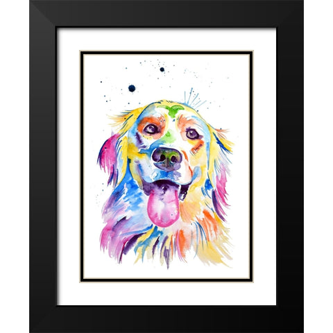 Golden Retriever Black Modern Wood Framed Art Print with Double Matting by Seeley, Jenn