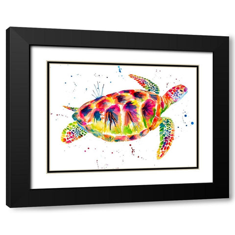 Sea Turtle Black Modern Wood Framed Art Print with Double Matting by Seeley, Jenn