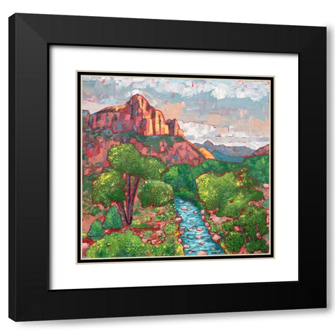 The Watchman Trail Black Modern Wood Framed Art Print with Double Matting by Seeley, Jenn
